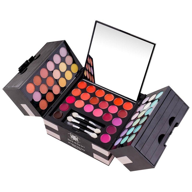 SHANY All About That Face Makeup Kit | Complete Beginner Makeup Set with Eye Shadows, Lip Colors & Applicators