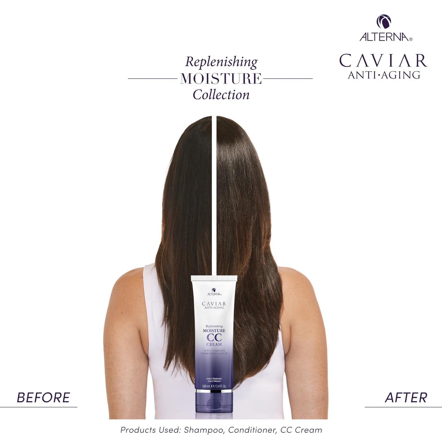 Alterna Haircare CAVIAR Anti-Aging Replenishing Moisture CC Cream, 3.4 Fl Oz |10-in-1 Hair Protection & Treatment Cream | Nourishes, Restores & Hydrates