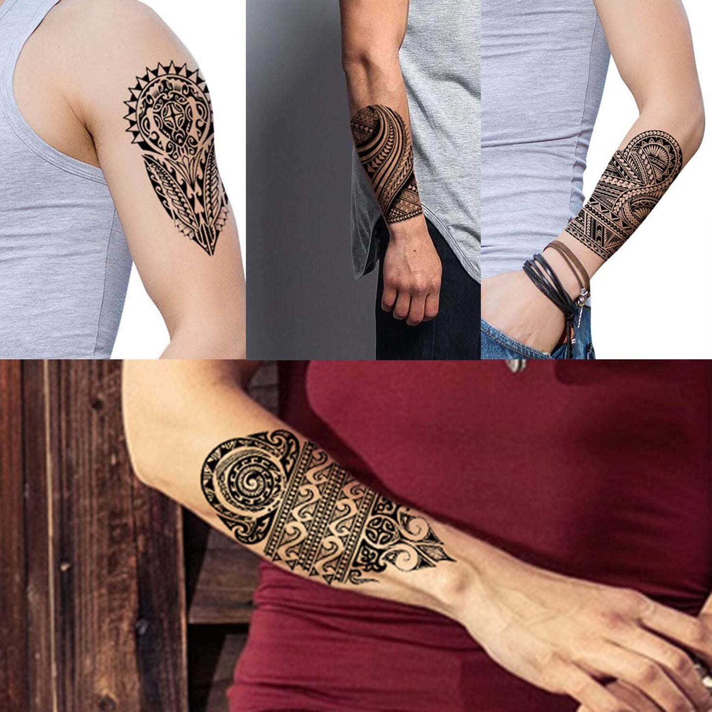 GLARYYEARS Maori Temporary Tattoos for Men Painless Tribal Body Art
