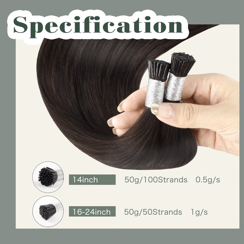Sixstarhair Itip Human Hair Extensions Dark Brown Keratin Extensions 50 Grams Silky Straight Real Human Hair Extensions Brown Invisible I Tip Hair Extensions Human Hair 50 Strands 18 Inch