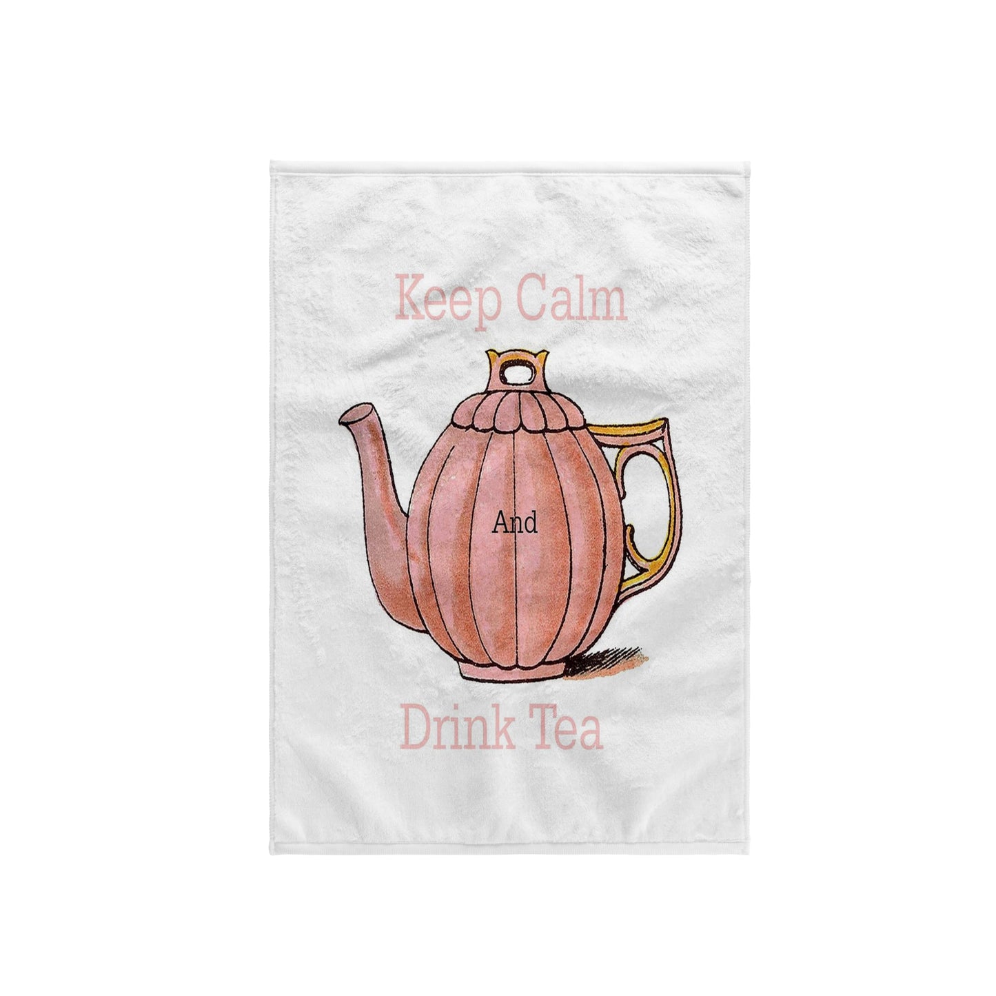 3D Rose TWL_238658_1 Image of Keep Calm & Drink Tea with Vintage Teapot Towel, 15" x 22"
