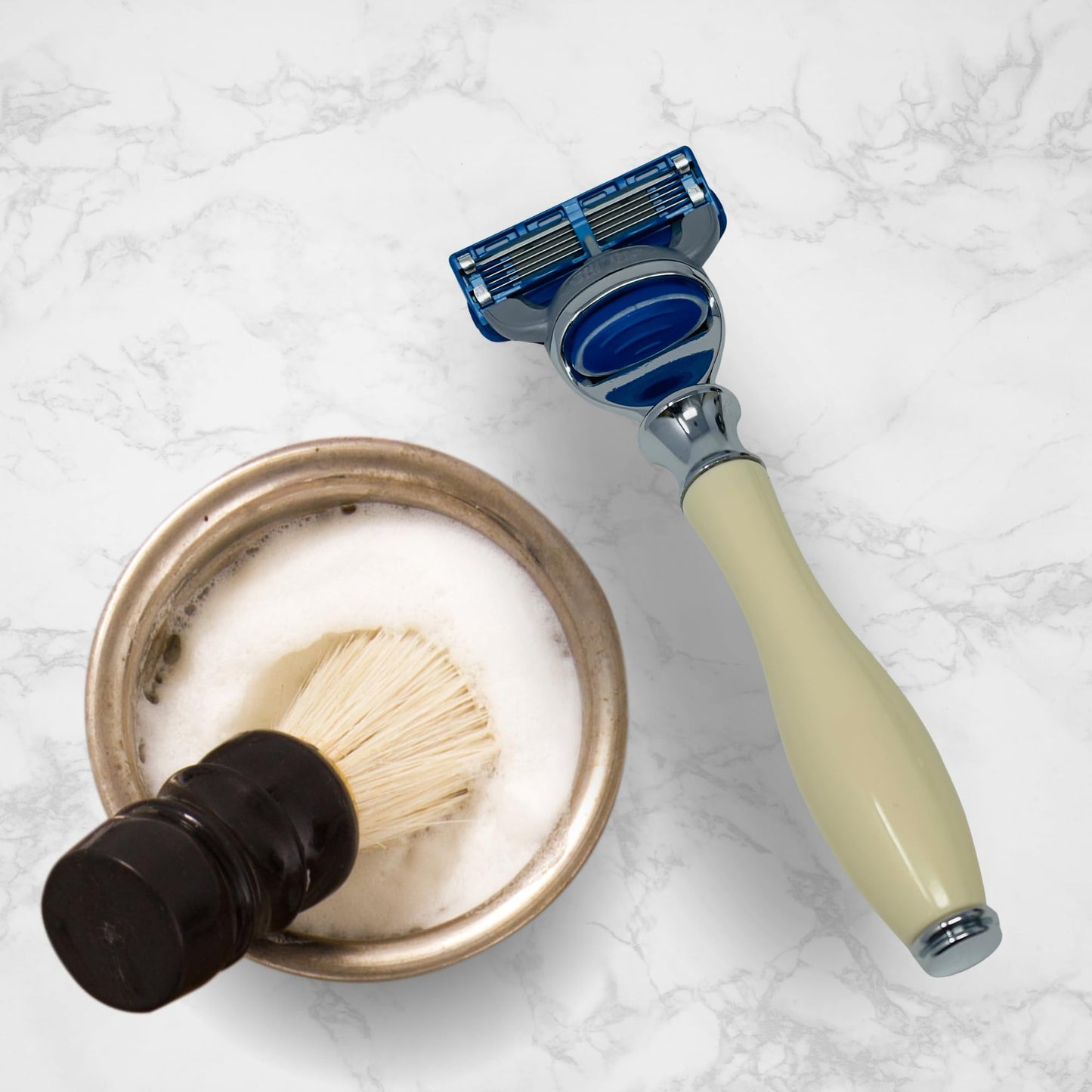 G.B.S Ivory 5 Blade Compatible Razor 5.5in Length Ergonomic Handle