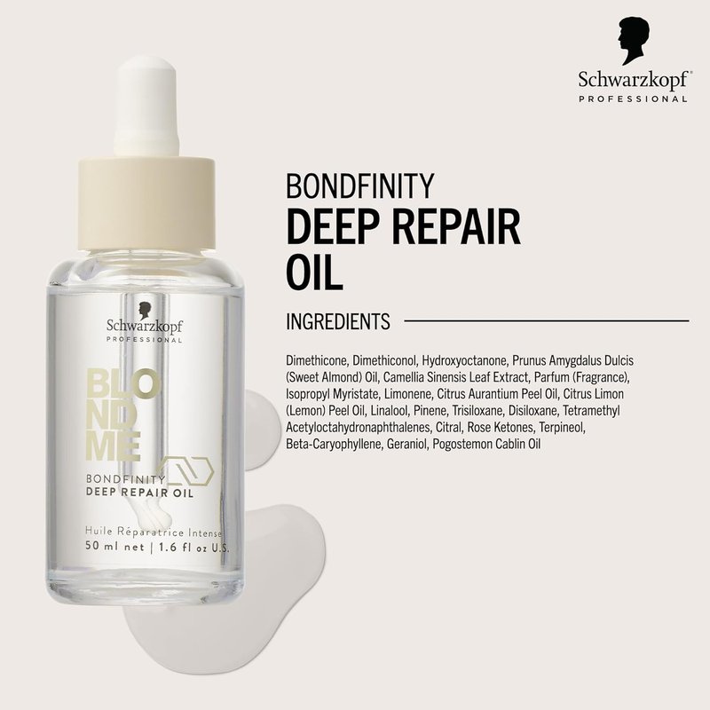 BlondMe Bondfinity Deep Repair Oil for Blonde Hair - Frizz Control & Heat Protection | 1.6 Fl Oz