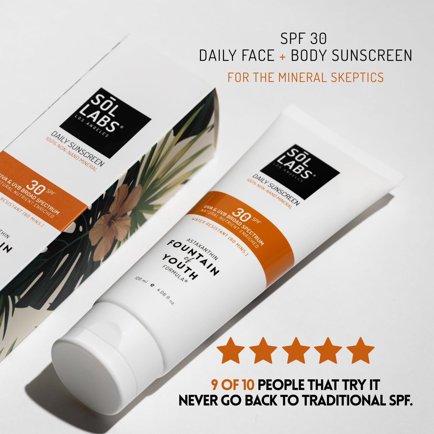 SOL LABS Mineral Sunscreen SPF 30 Face & Body - Lightweight, Hydrating Daily Moisturizer - No White Cast - Anti-Aging Formula Niacinamide, Zinc Oxide - Reef Safe Korean Skin Care - Sunscreen Lotion
