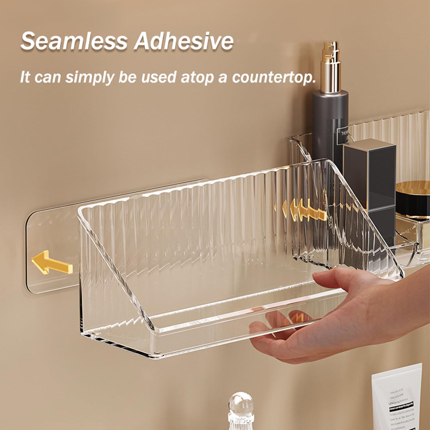 MORNITE 6 Pcs Medicine Cabinet Tray Organizer, Bathroom Vanity Toilet Cabinet Inside Shelves Storage Holder for Skincare Perfume Lipsticks Jewelry Brushes, Plastic Clear