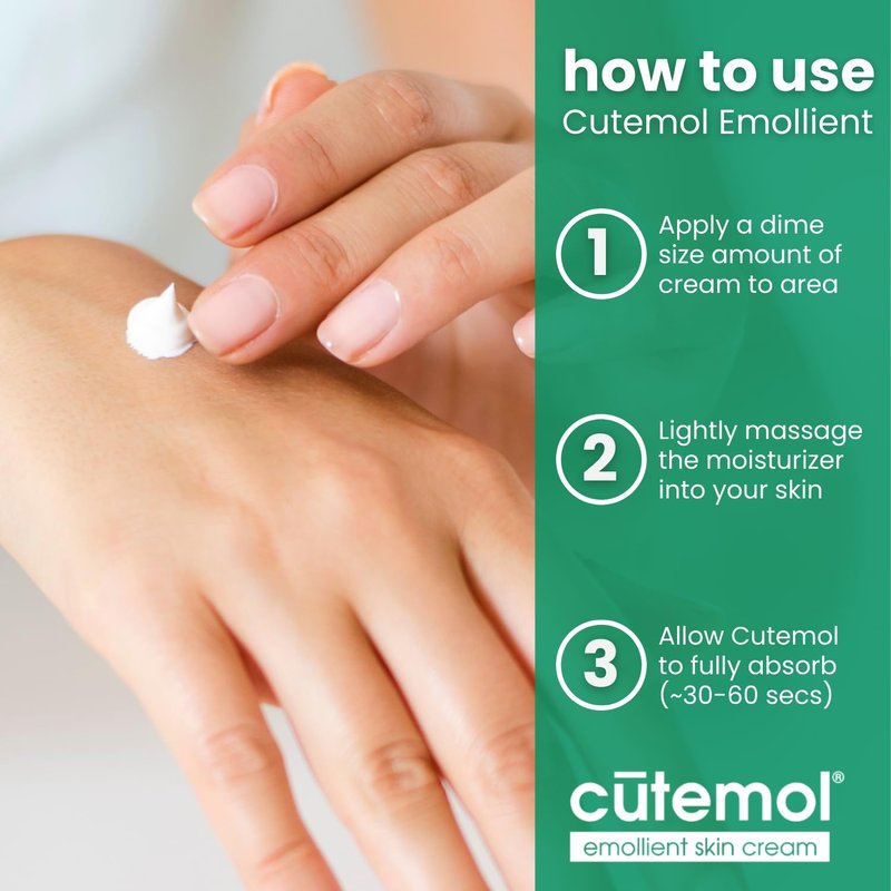 Cutemol Emollient Moisturizing Cream - Intensive Hydration for Dry, Damaged Skin | 2 oz Balm for Eczema & Psoriasis