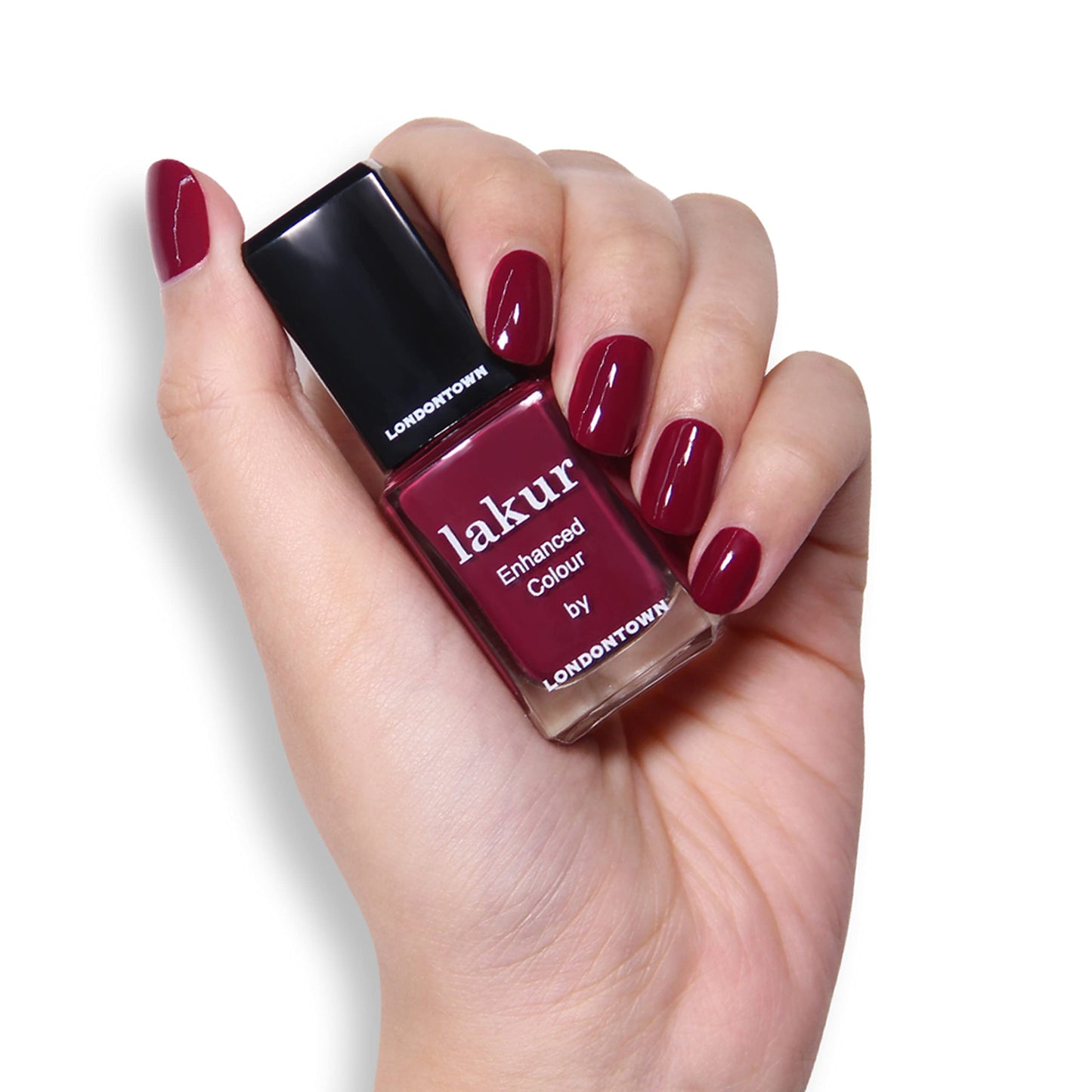 LONDONTOWN Lakur Nail Polish – Red, Guarded Jewel, 0.4 Fl Oz, Long-Lasting, Streak-Free, Chip-Resistant | 21+ Free Non-Toxic Vegan Nail Color, Strengthens & Hydrates Nails