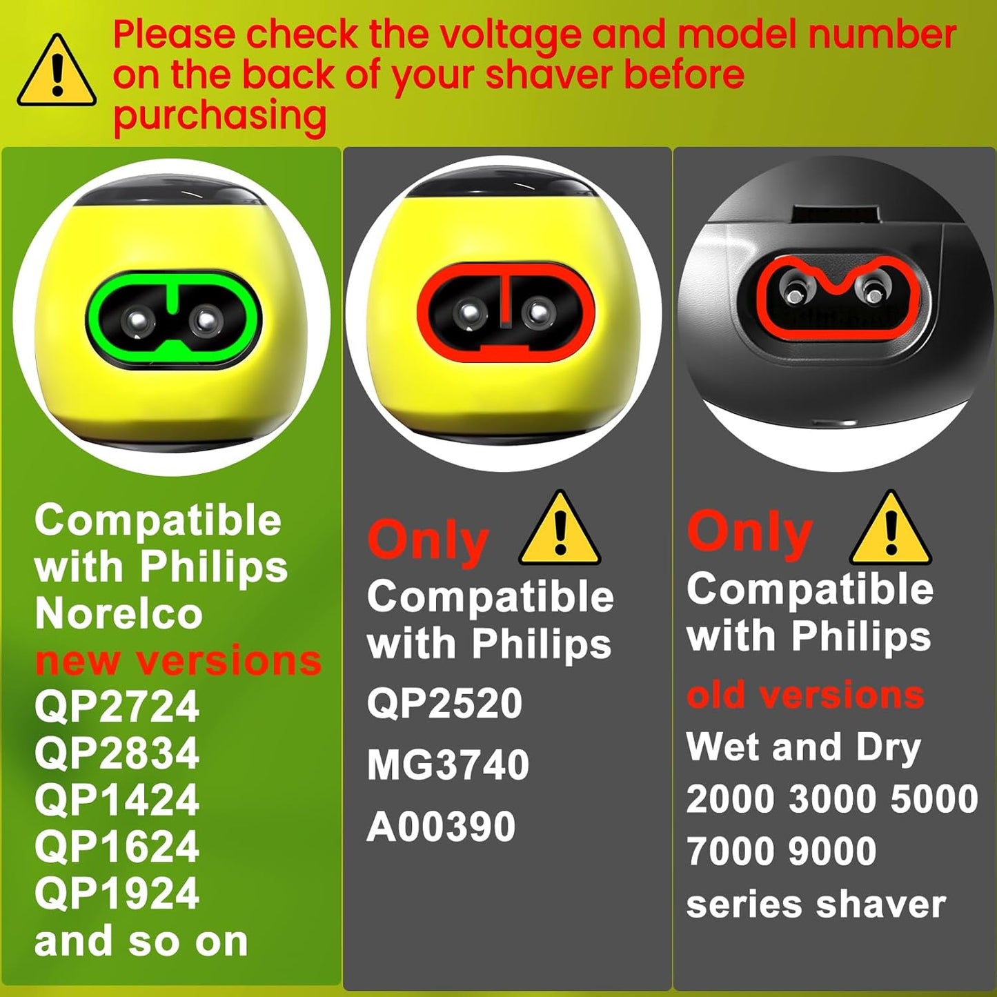 BENSN 5V1A Charger Compatible with Philips Norelco One Blade QP2724 QP2834 QP1324,for Phillips QP1924 QP4631 QP6507 QP6552 PQ888 PQ889 Electric Trimmer Charging Cord