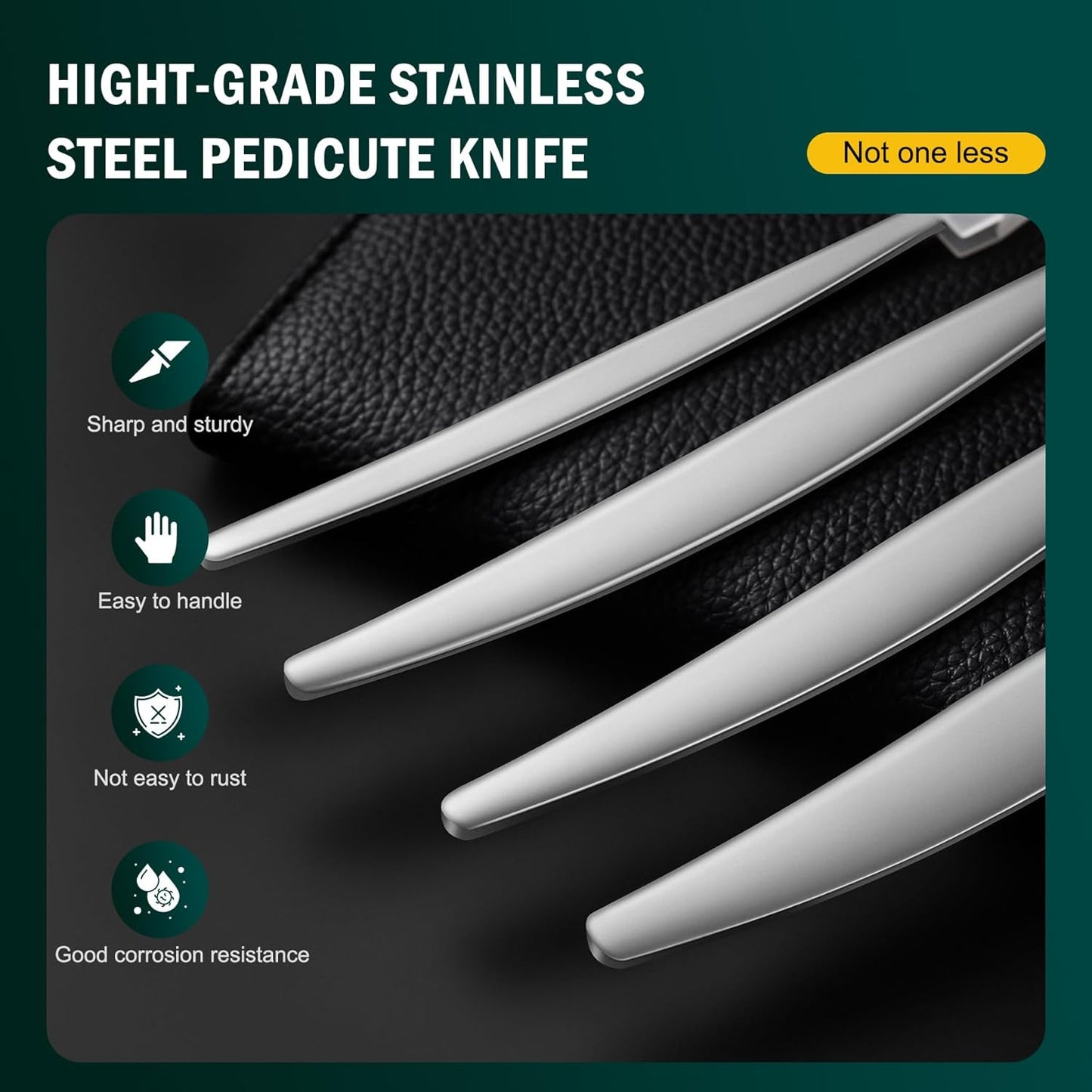 Professional Pedicure Knife Set - 4PCS Ingrown Toenail Removal Blades Kit | Stainless Steel Callus Shaver - Silver