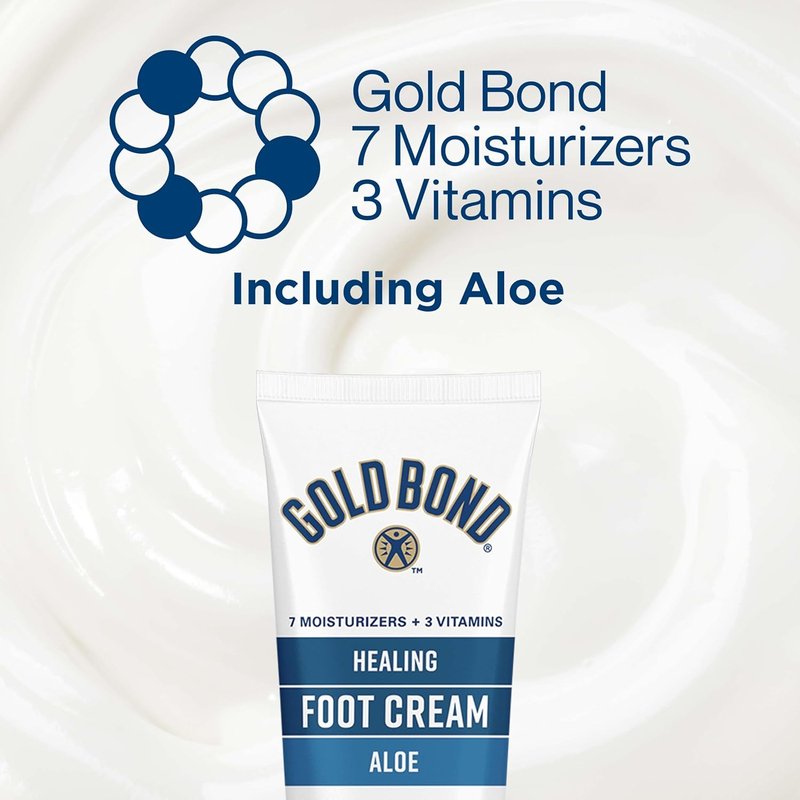 Gold Bond Healing Foot Cream - Nourishing Aloe Formula for Dry Feet | 4 oz, Softens & Revitalizes Skin