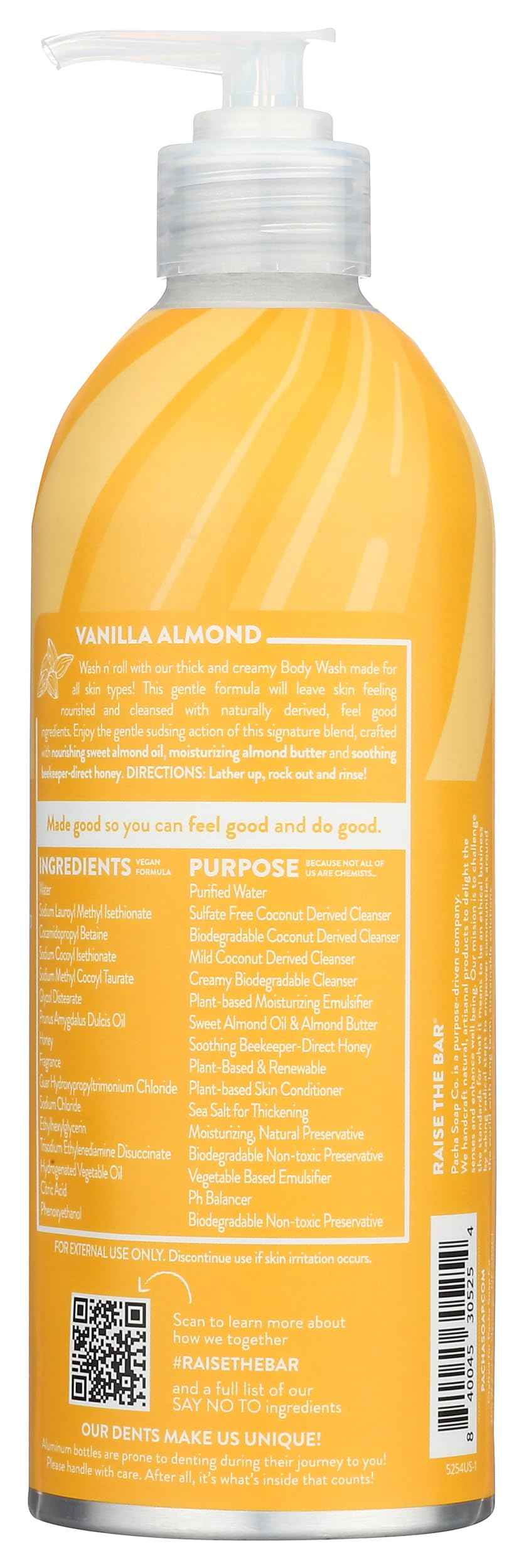 Pacha Soap Vanilla Almond Body Wash, 16 Fz