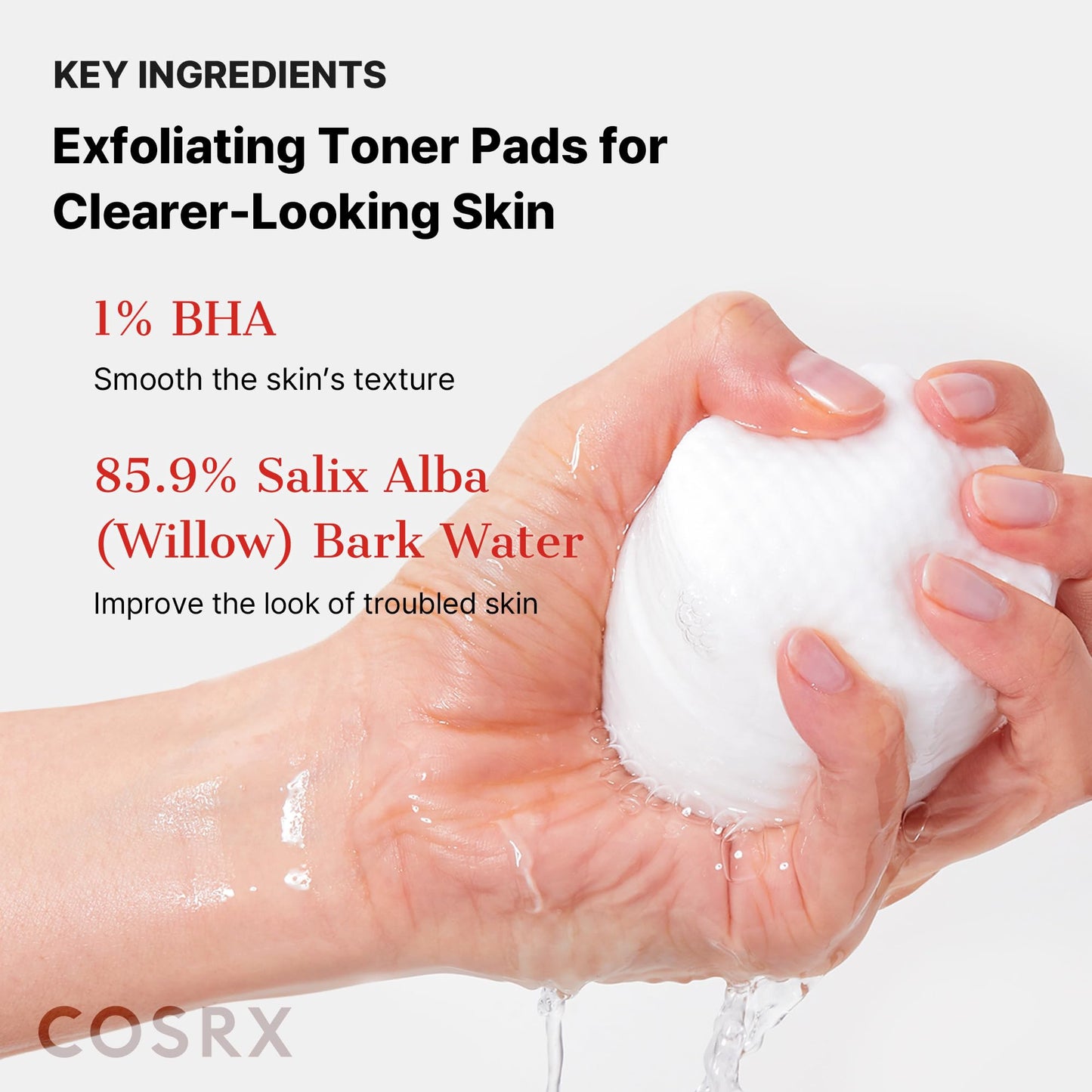 COSRX BHA Toner Pads, 70 Sheets, Exfoliating Pads for Dead Skin & Blackheads, Minimize Pores, Prevent Breakouts, Improve Skin Texture, Korean Skin Care