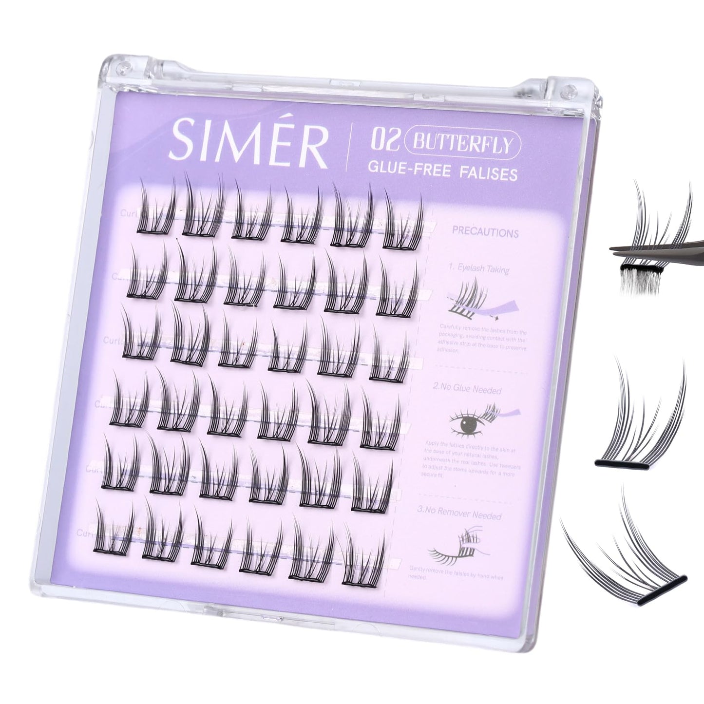 Self Adhesive Lash Clusters Press On Lashes Natural Eyelash Clusters 10-14mm C Curl Pre-Glued Cluster Lashes No Glue Needed Reusable Wispy DIY Eyelash Extension
