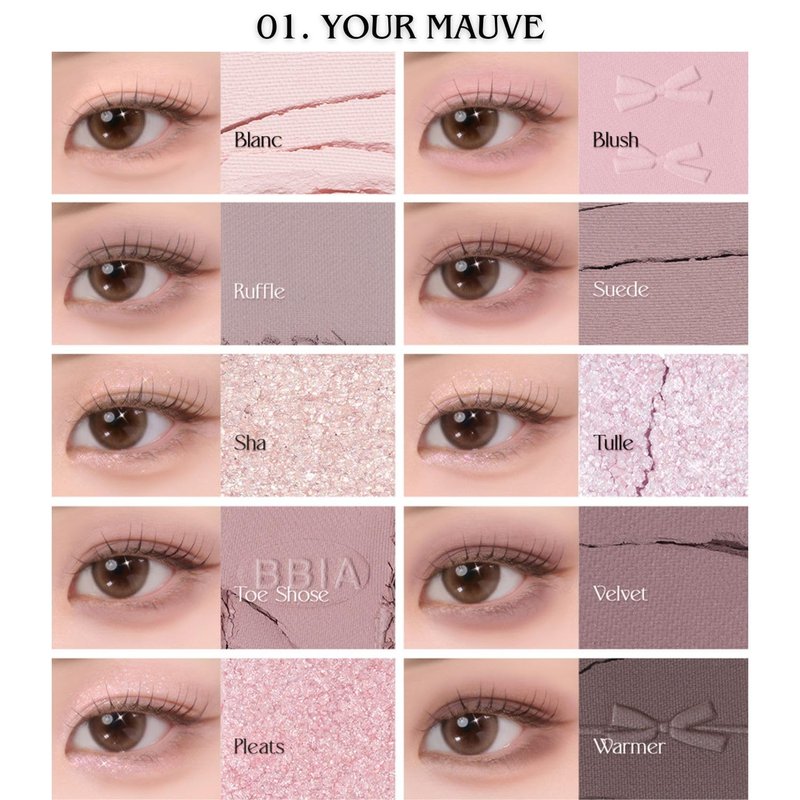BBIA Essential Eye Palette - Buildable Matte & Shimmer Eyeshadow | Warm Cool Natural Shades (01 Your Mauve)