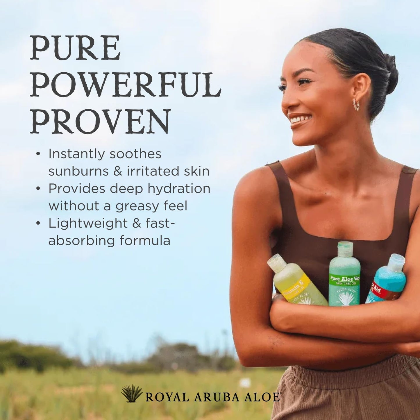 Aruba Aloe Pure Aloe Vera Gel – Soothes, Hydrates, and Refreshes Skin – 8.5 Oz Bottle