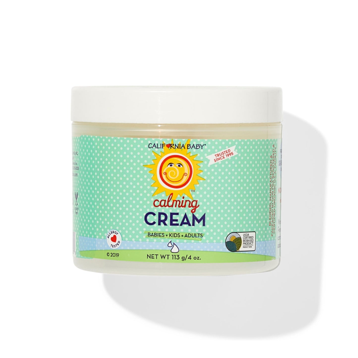 California Baby Calming Cream | 100% Plant-Based Moisturizer | Lavender Baby Lotion | Face Moisturizer For Dry Skin | Hypoallergenic | 113g / 4oz