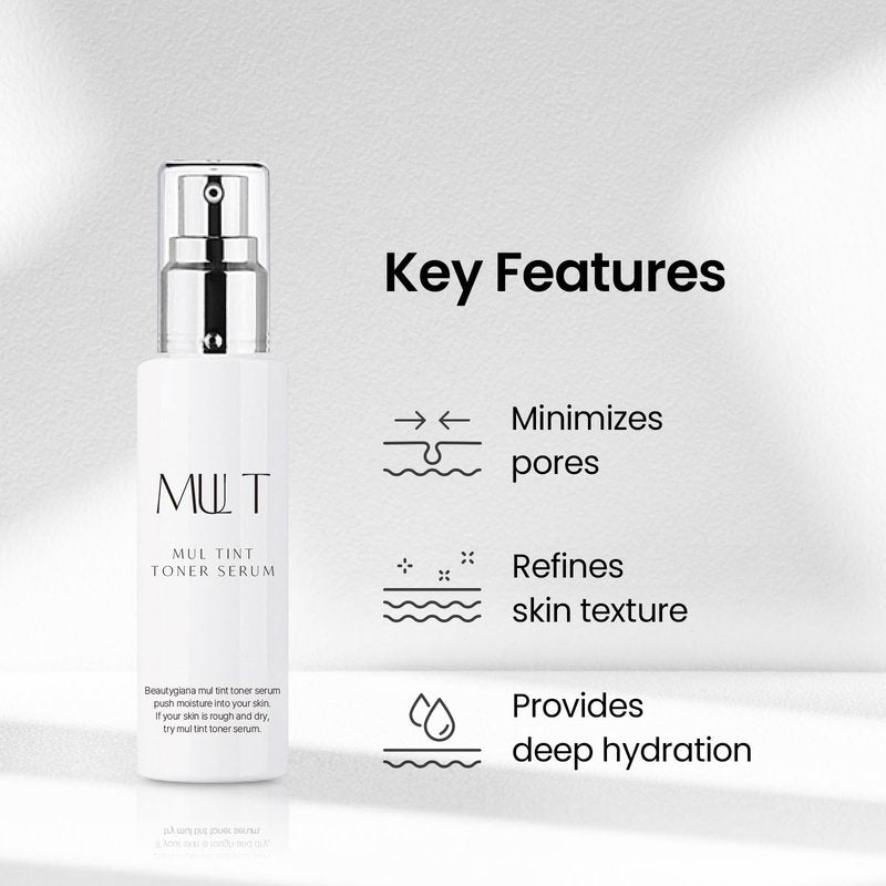 BEAUTYGIANA MUL Tint Toner SERUM, Hydrating Facial serum for Glow Skin, Wrapping Moisture, 2.7 fl.oz.