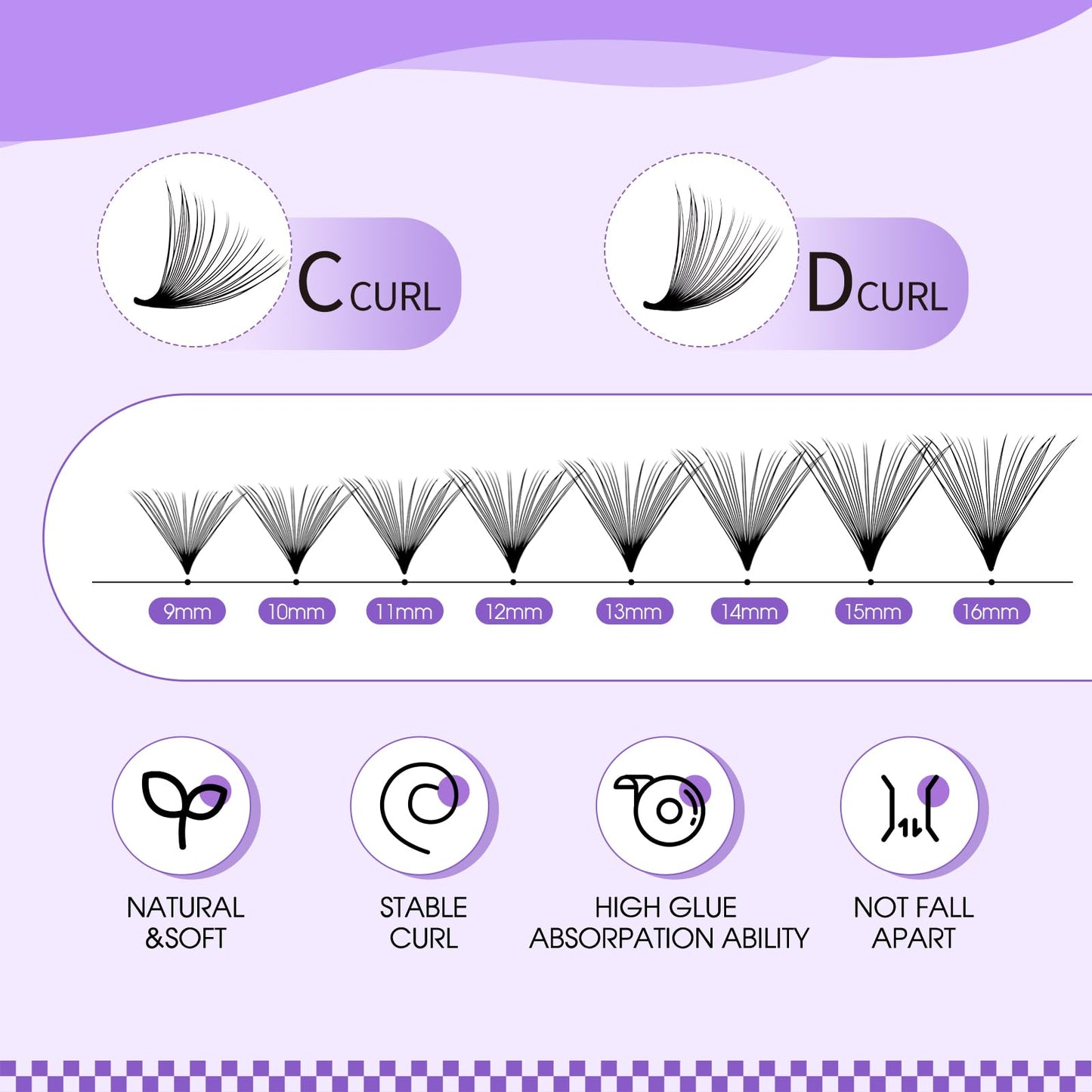 Wendy Lashes Premade Fans, 500PCS Professional Volume Eyelash Extensions,9-16mm Mixed Lengths, D Curl, Black Matte, Thin Base, Easy to Apply, Natural Soft Look