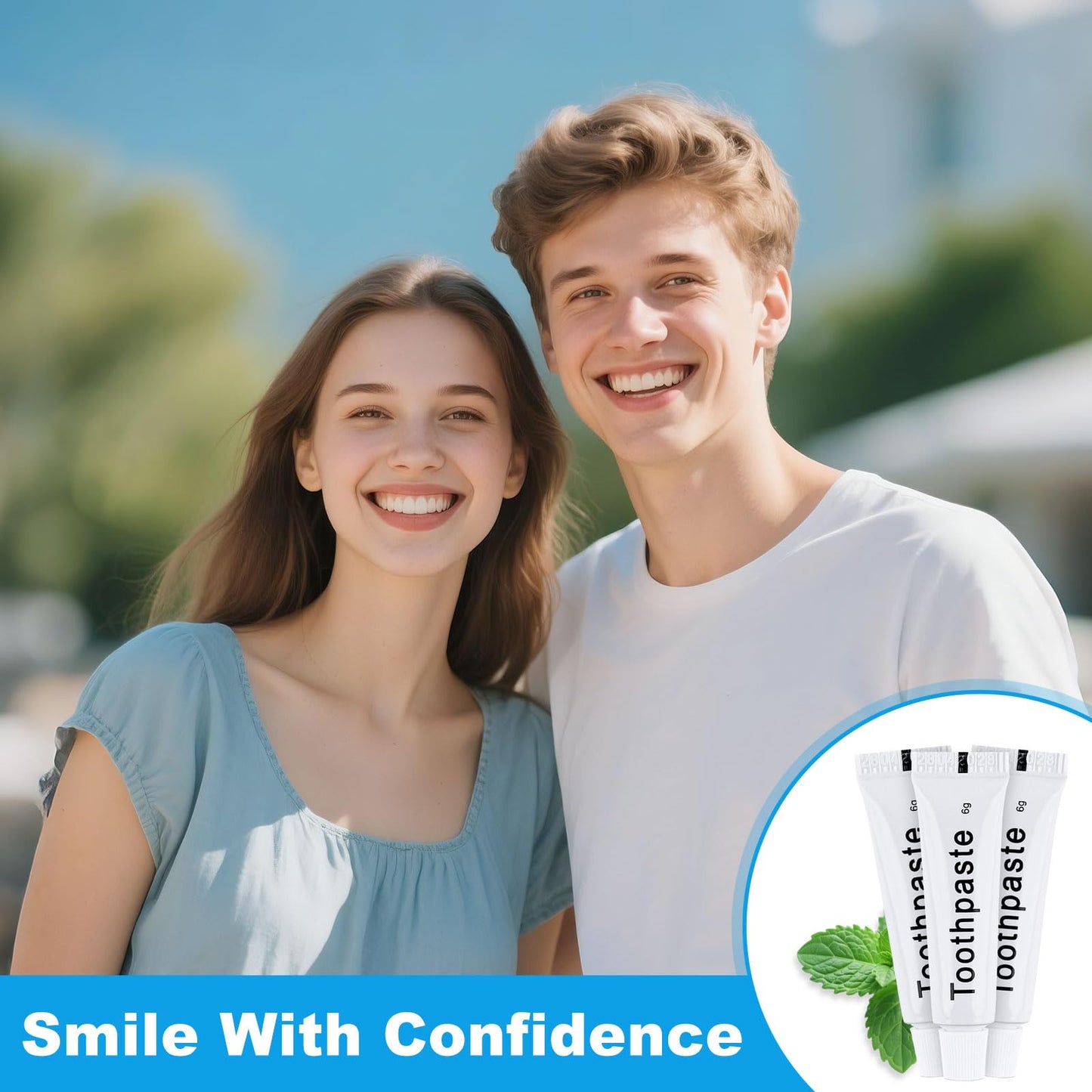 Travel Toothpaste Bulk, 6g/0.21oz White Disposable Toothpaste Suitable for Hotels, Camping, Guests, Homeless People, and Charitable Organizations (300-PACK)