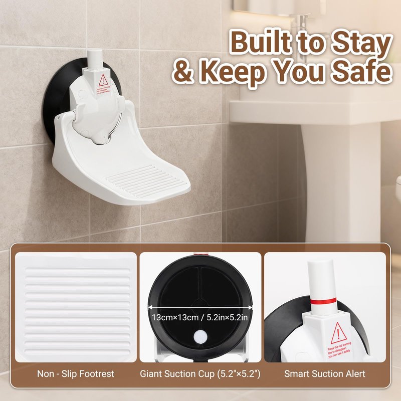Shower Foot Rest - Shower Foot Rest for Shaving Legs with Powerful Suction Cups, Perfect for Bathroom Shaving, Travel-Friendly, Easy to Install and Carry, Ideal for Women, RV, and Home Use