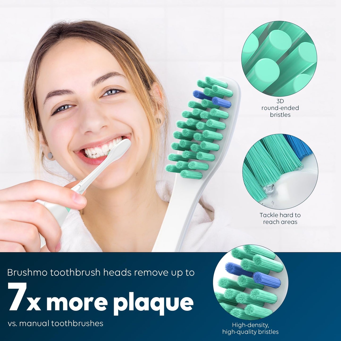 Replacement Heads for Philips Sonicare - Replacement Toothbrush Head Compatible with Phillips Sonicare Screw-on Electric Brush, E-Series, Essence, Xtreme, Elite, Advance and CleanCare, 4 Pack