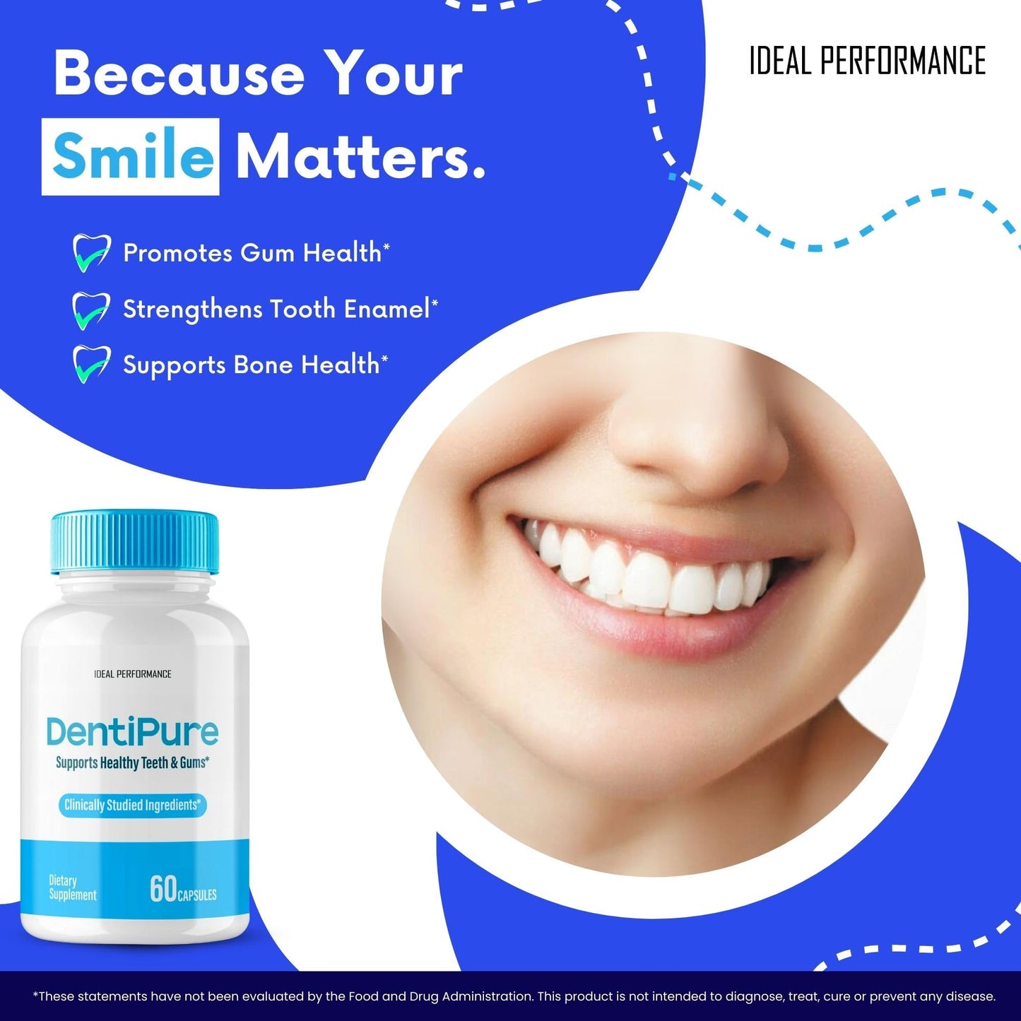Dentipure Capsules for Healthy Teeth and Gums, Dentipure Supplement Pills Advanced Oral Probiotics - All Natural Blend to Support Fresh Breath, Denti Pure Oral Health, Denti pure Reviews (60 Capsules)