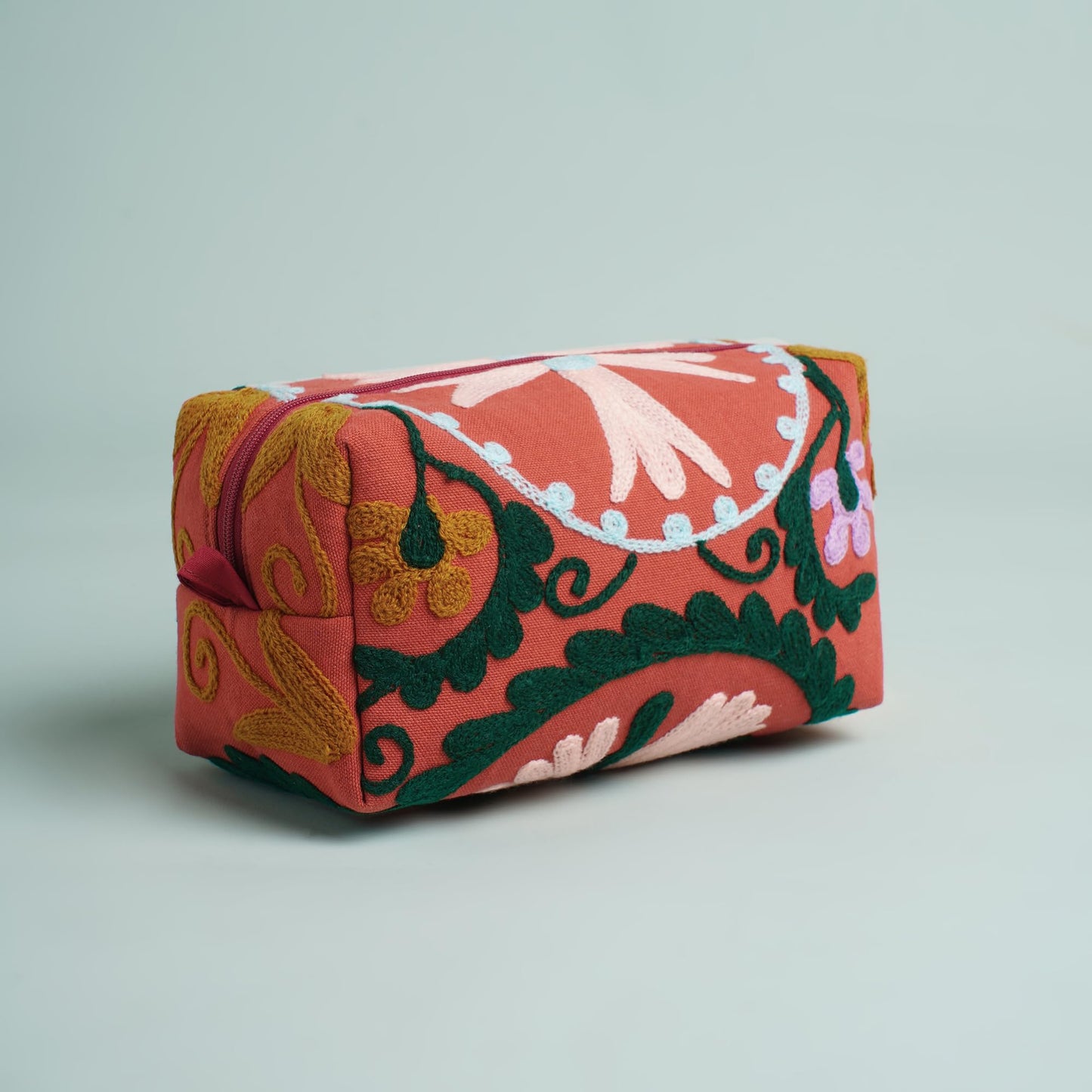 Huar Travel Makeup Bag- Large Capacity Cosmetic Bags for Women - Water Resistance Lining Portable Pouch & Open Toiletry Bag - Perfect Girls Makeup Organizer for Travel Essentials (Orange)