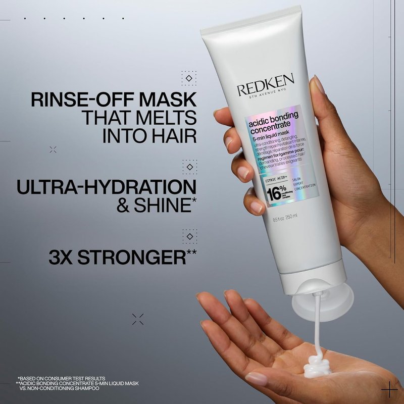 Redken Acidic Bonding Concentrate Hair Mask - Hydrating Bond Building Treatment for Dry, Damaged Hair | 5-Minute Liquid Formula