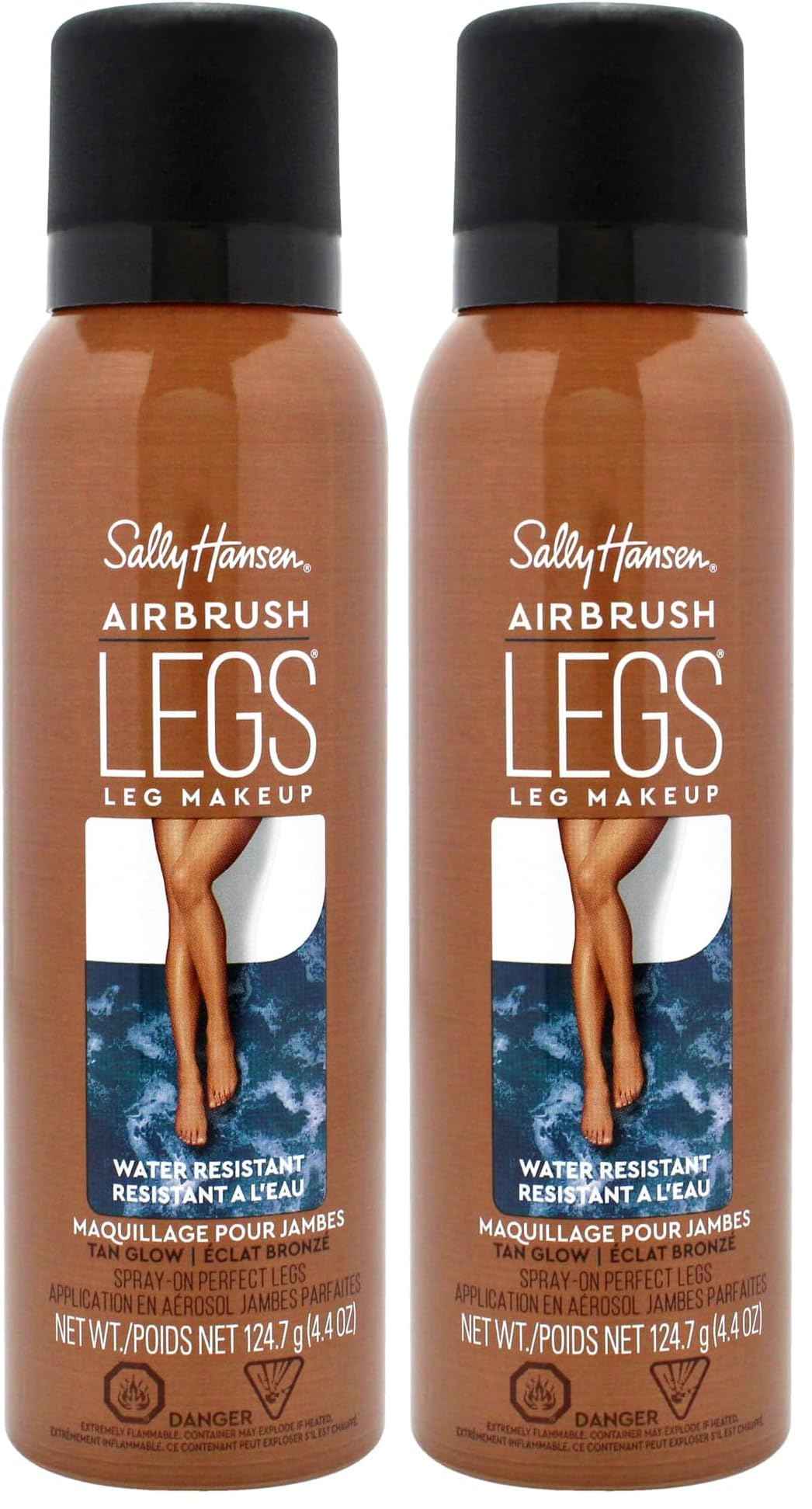Sally Hansen Airbrush Legs, Leg Spray-On Makeup, Tan Glow 4.4 Oz (Pack of 2)