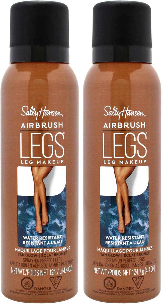Sally Hansen Airbrush Legs, Leg Spray-On Makeup, Tan Glow 4.4 Oz (Pack of 2)