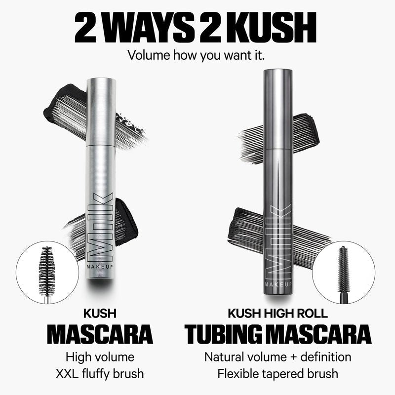 Milk Makeup KUSH High Roll Tubing Mascara – Clean Longwear Mascara for Natural Volume, Length + Definition – Water-Resistant, Smudge-Proof + Flake-Free Up to 24 Hours – 0.3 oz