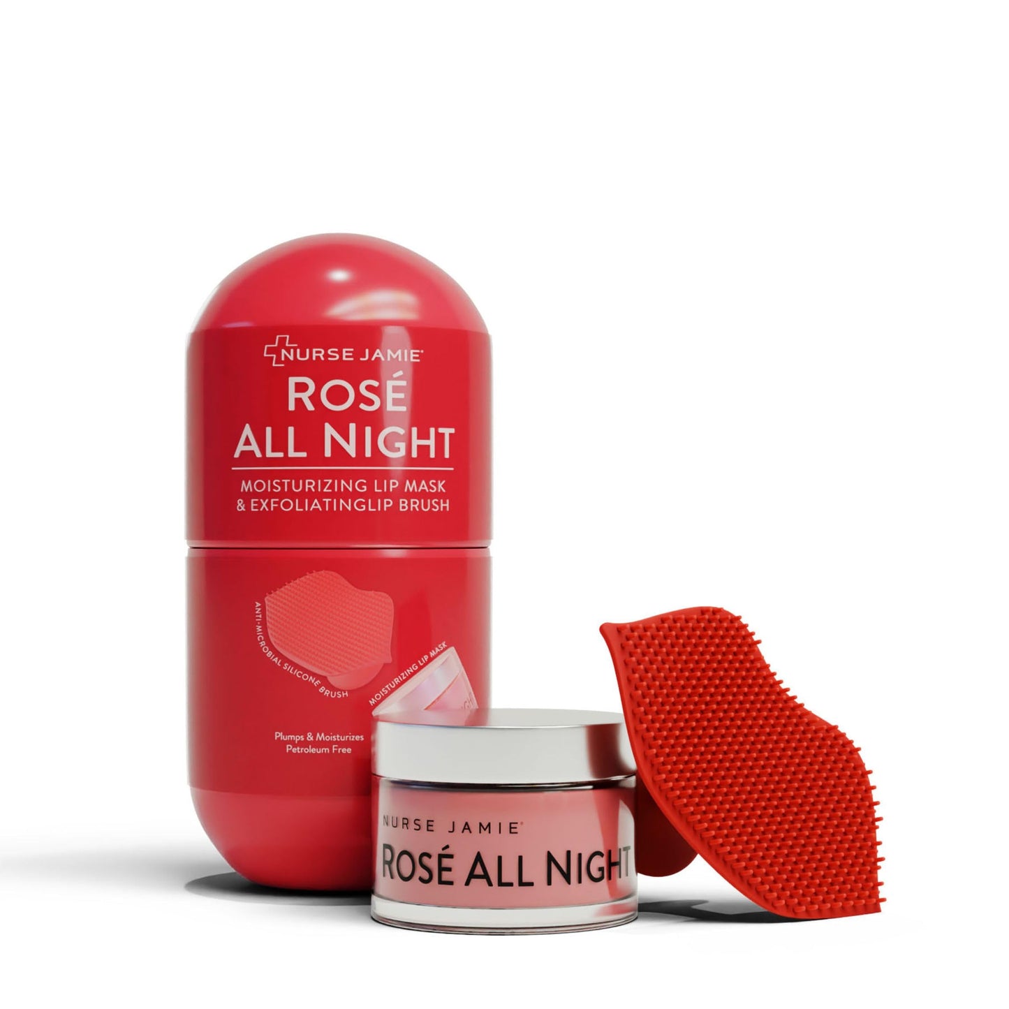 Nurse Jamie Rosé All Night Lip Mask & Exfoliating Tool – Hydrating Overnight Treatment for Softer, Smoother Lips