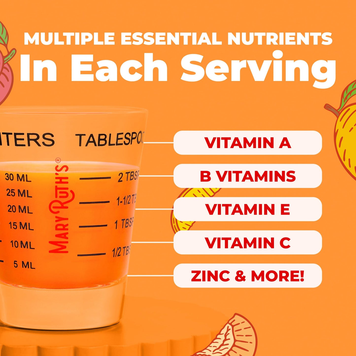 MARYRUTH'S Liquid Multivitamin + Hair Growth | Clinically Tested in Women for Thicker Hair & Facial Wrinkles | Biotin 10000mcg | Lustriva Hair Growth Supplements | Skin Care | Ages 18+ | 30 Fl Oz