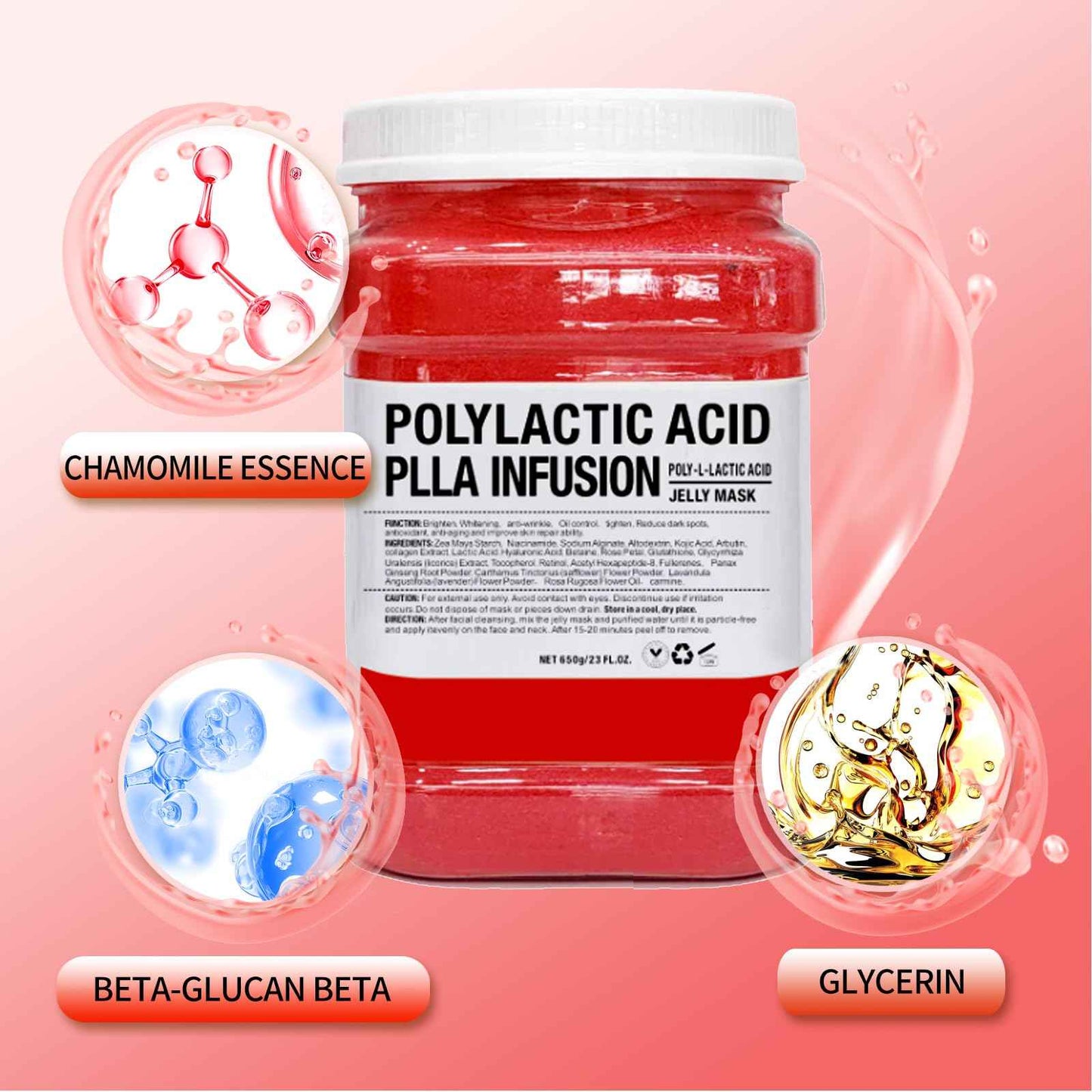 Angeland Jelly Mask for Facials Professional, Hydrating & Moisturizing Peel-Off Natural Gel Face Mask SkinCare, Professional Spa Use Jelly Face Masks, Deep Hydration & Glow 23 Fl Oz (Polylactic Acid)