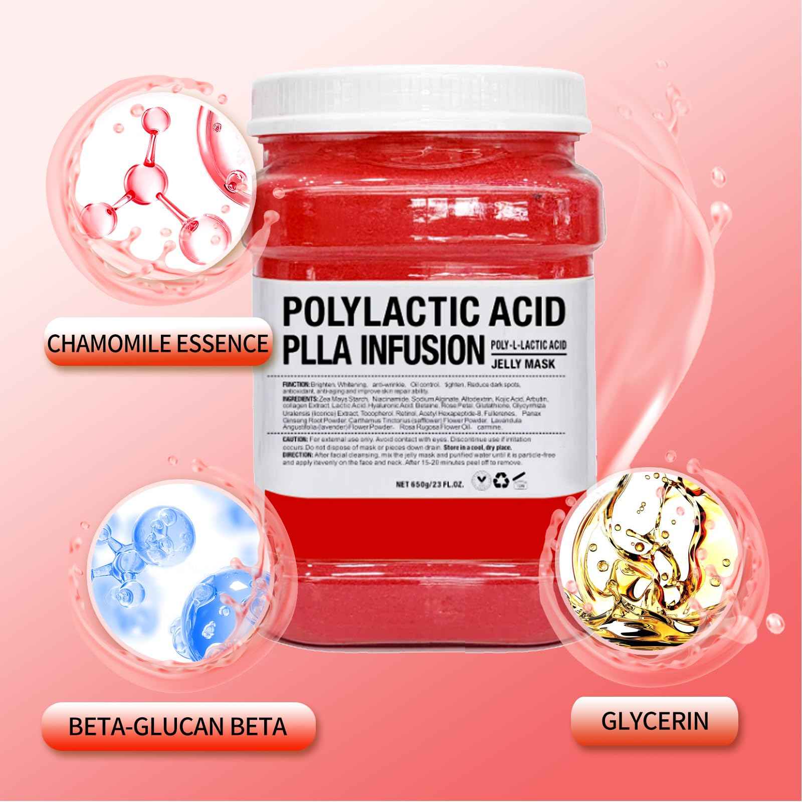 Angeland Jelly Mask for Facials Professional, Hydrating & Moisturizing Peel-Off Natural Gel Face Mask SkinCare, Professional Spa Use Jelly Face Masks, Deep Hydration & Glow 23 Fl Oz (Polylactic Acid)