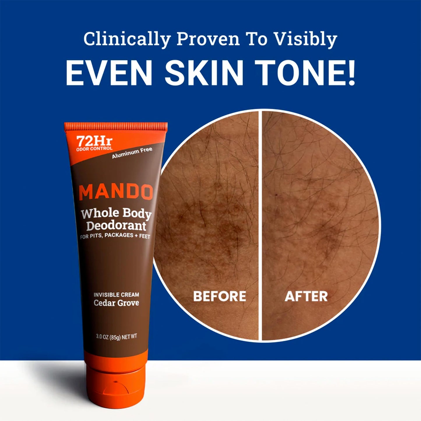 Mando Whole Body Deodorant - Men's Aluminum-Free Invisible Cream Deodorant - Cedar Grove - 3.0 Oz - Pack Of 01