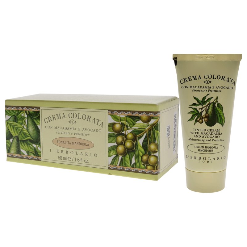 L'Erbolario Tinted Face Cream - Moisturizer Face Cream - Innovative Makeup Lotion - Protects Your Skin From Wrinkles and Dryness - Tinted Cream with Macadamia and Avocado - Almond Hue - 1.6 oz