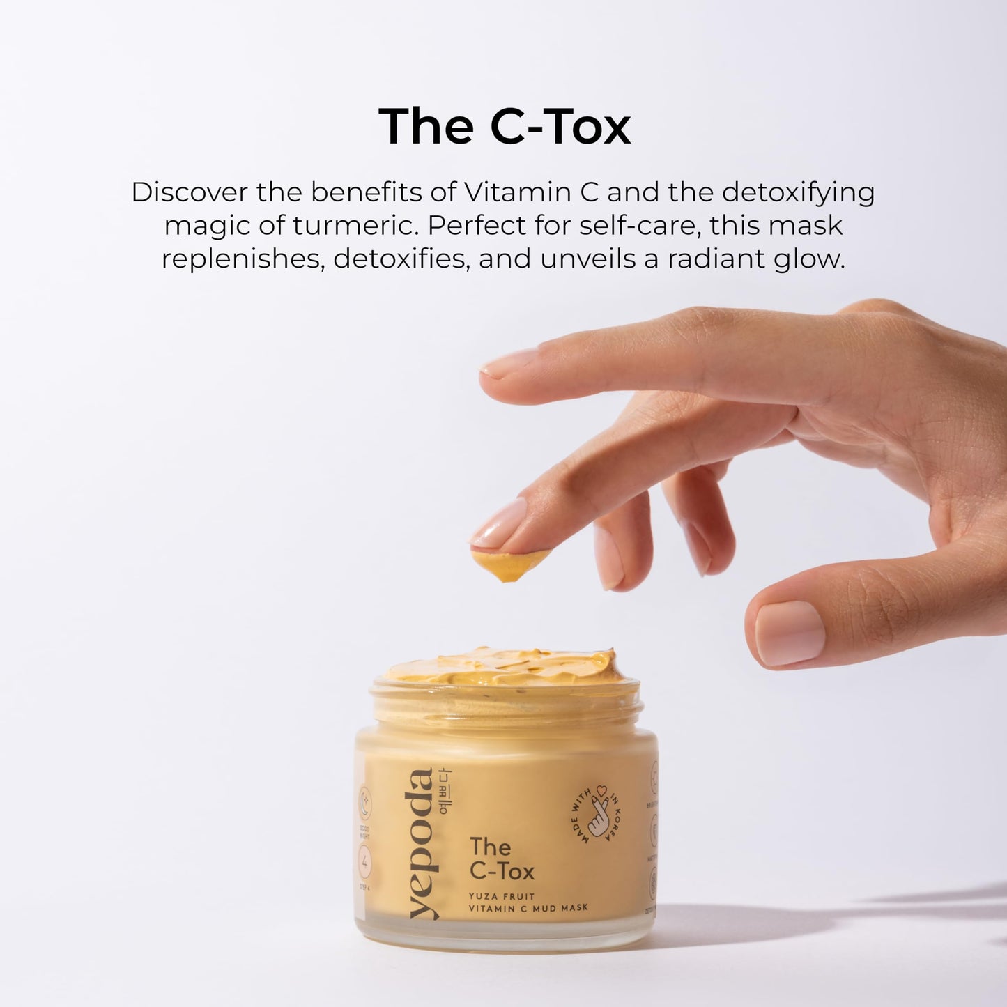 Yepoda The C-Tox, Detoxifying Mud mask with Vitamin C, Deeply Cleanses & Brightens the Skin, Vegan Korean Mud Mask for All Skin Types. 2.82 OZ. (80 g)