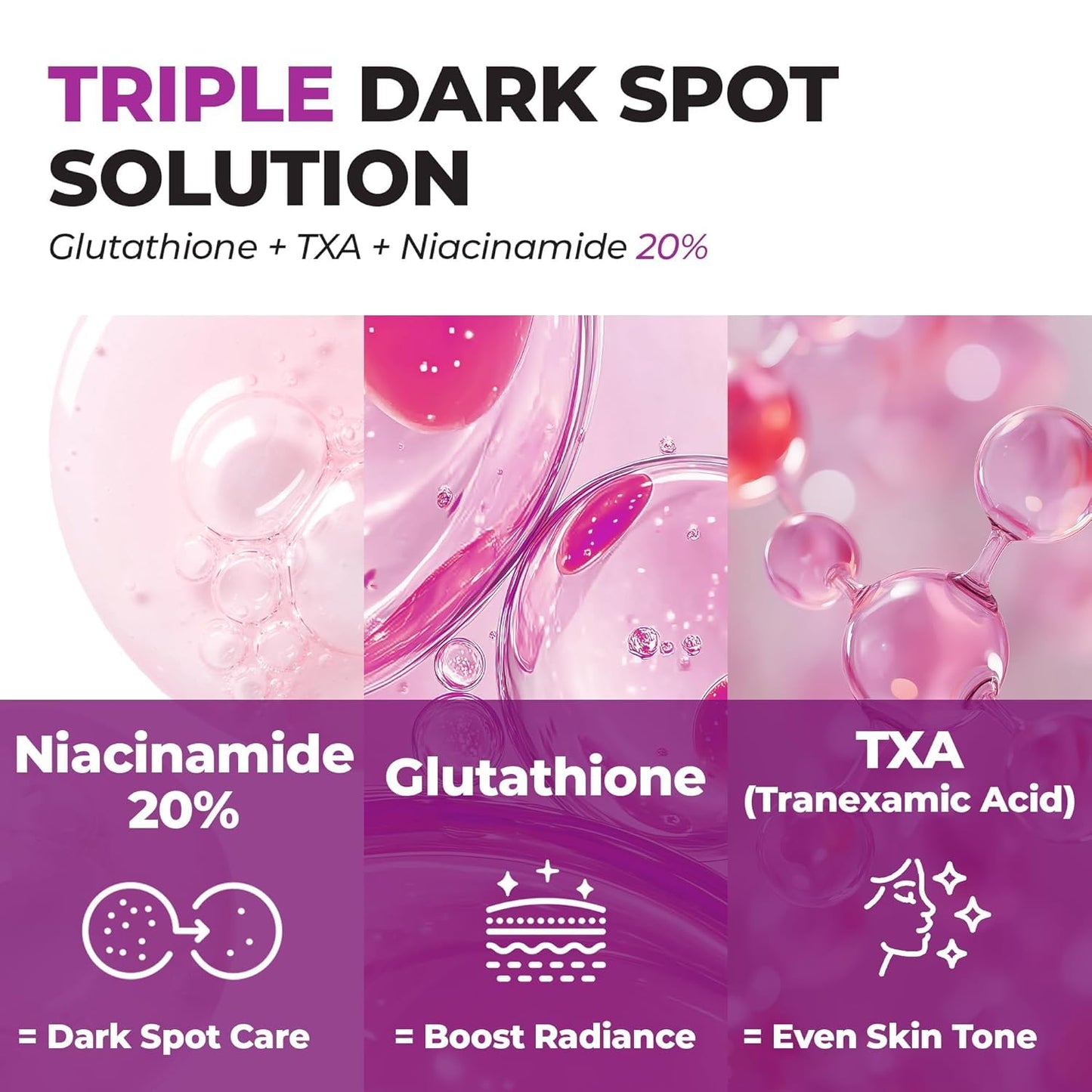 JUMISO 20% Niacinamide Dark Spot Serum – TXA Tranexamic Acid + Glutathione Face Serum – Helps Even Skin Tone, Pore Care, Glass Skin Finish – Centella Soothing, Sensitive Skin Safe, 1.35 fl oz
