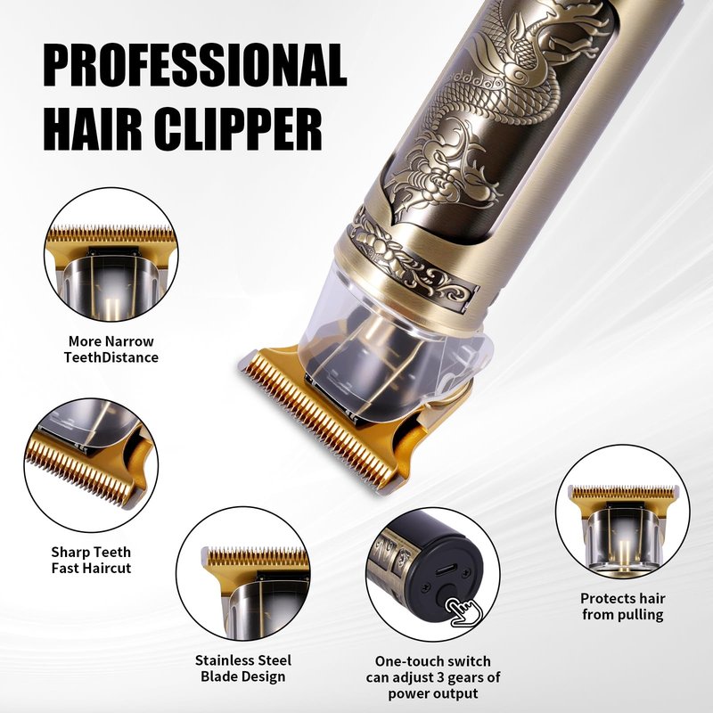 soieho Professional Hair Clippers for Men,T-bar Trimmer and Cordless Electric Shaver, Nose Hair Trimmer, Men's Hair Clipper and Shaver Set, Rechargeable Home Hair Cutting Tools