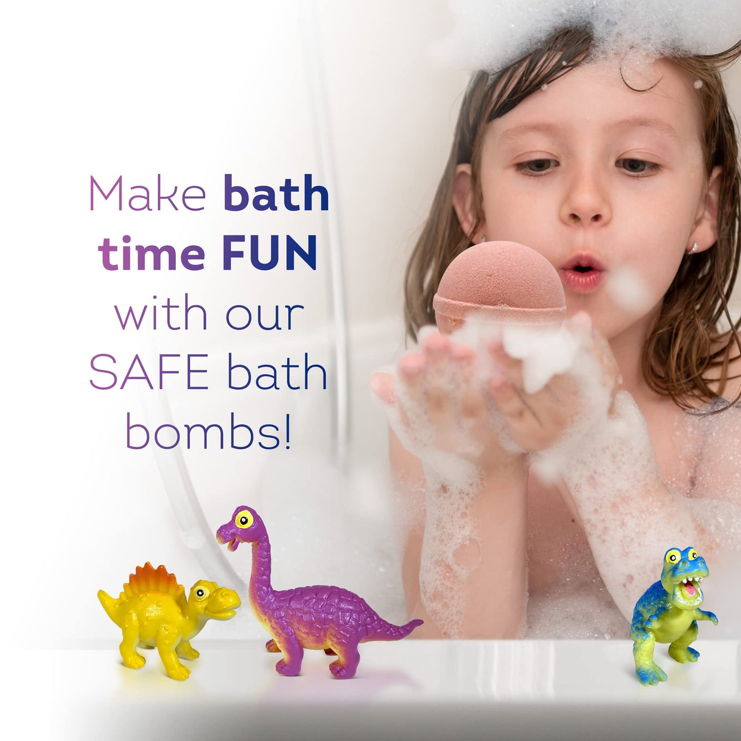 Made in USA Dino Bath Bombs for Kids with Big Funny Dinosaurs Surprise Toys Inside - Quality Funny Dinosaur Surprises Inside Bubble Bath Bombs | Gift for Boys and Girls on Birthday