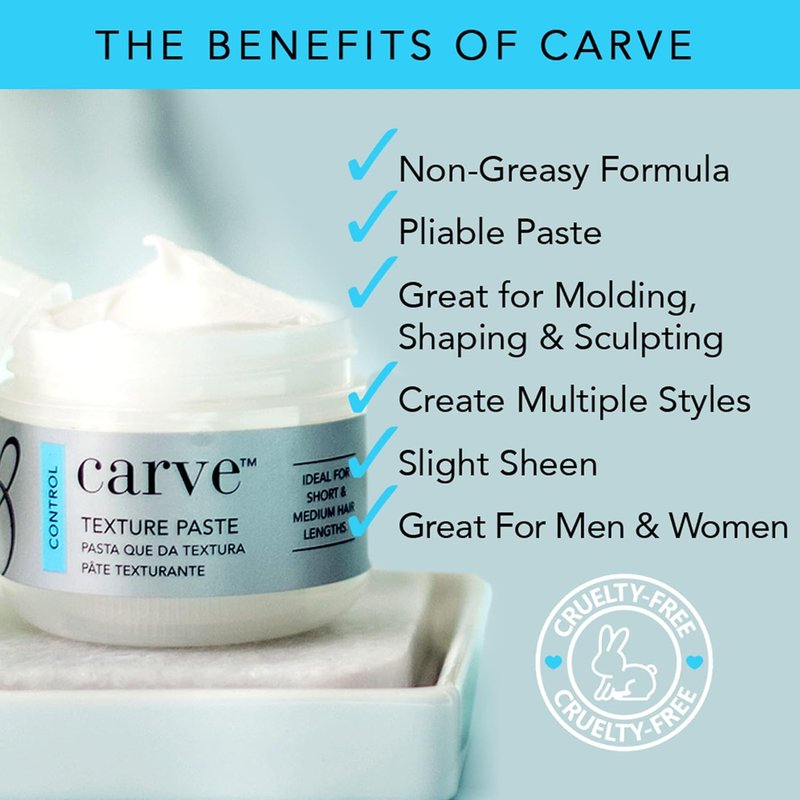 Brocato Carve Texture Hair Paste - Volumizing Texturizer Cream for Men & Women | 2 Oz, Shimmering Semi-Gloss Finish