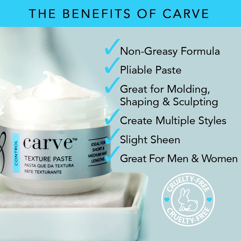 Brocato Carve Texture Hair Paste, 2 Oz | Styling Texturizer Cream Products for Men and Women - Volumizing and Texturizing Product for Molding, Shaping and Sculpting | Adds Shimmering Semi Gloss Finish