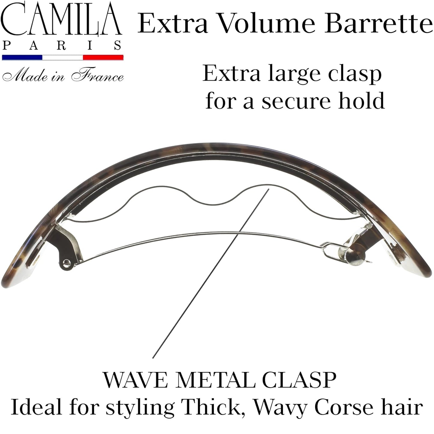 French Hair Barrette Clip - Strong Hold for Thick Curly Wavy Hair | Handmade in France