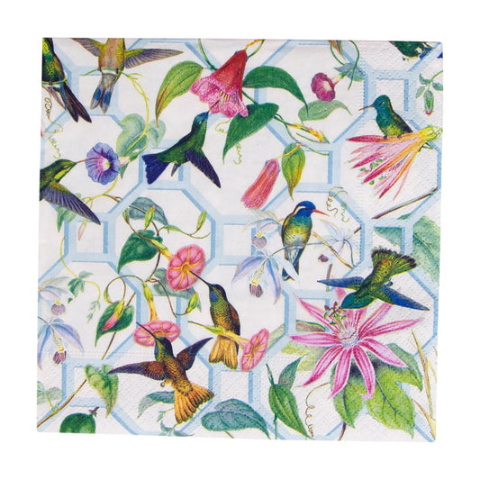 Caspari Hummingbird Trellis Paper Luncheon Napkins - 20 Per Package