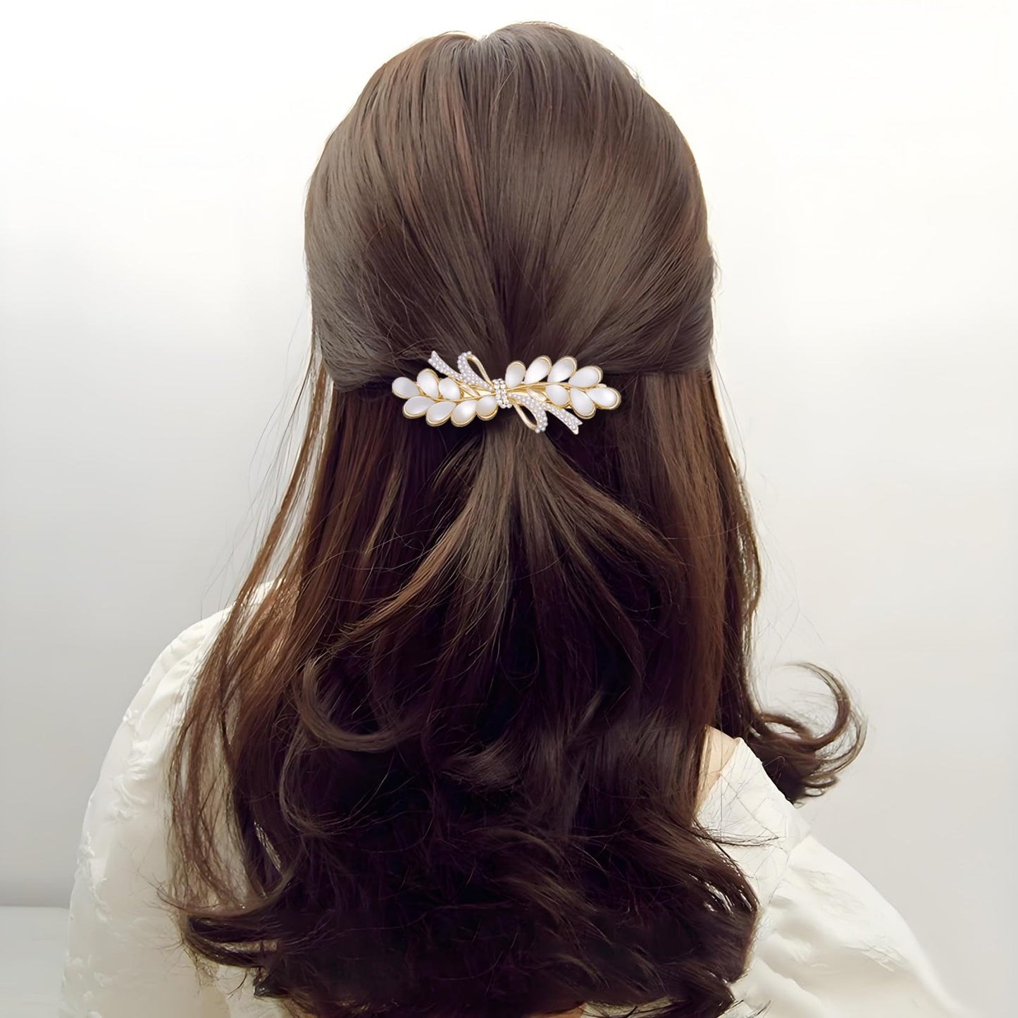 Soumimi Ear of Wheat Hair Clips Rhinestone Pearl Metal Hairpins Barrettes Hair Accessories for Wedding Party Everyday, Gift for Women