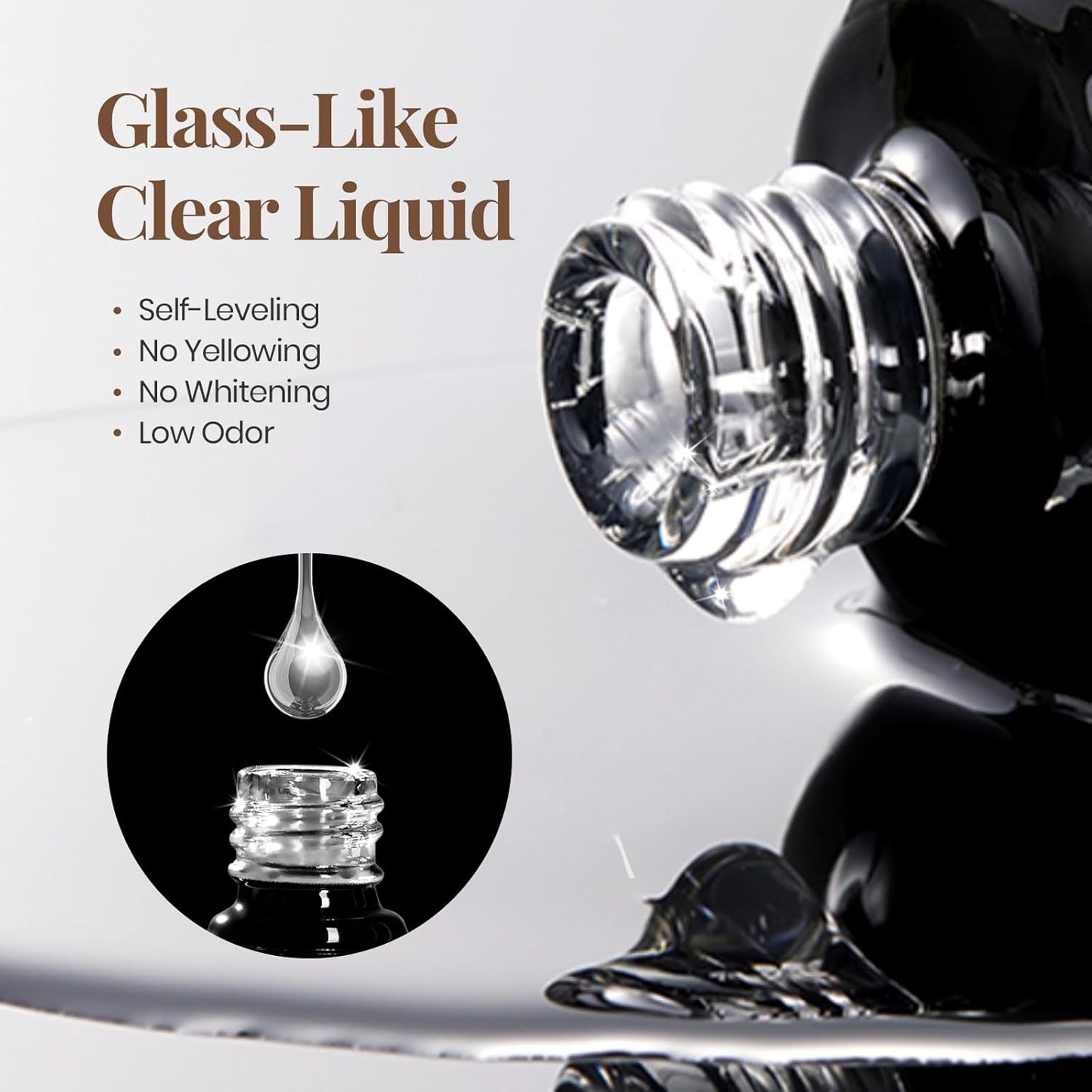 beetles Gel Polish 9 in 1 Gel Nail Glue for Clear Acrylic Nails Tips, Long Lasting Super Strong Brush Nail Glue for Fake Nails, Base Blooming Nail Gel, New Safe Formula, U V Light Cure