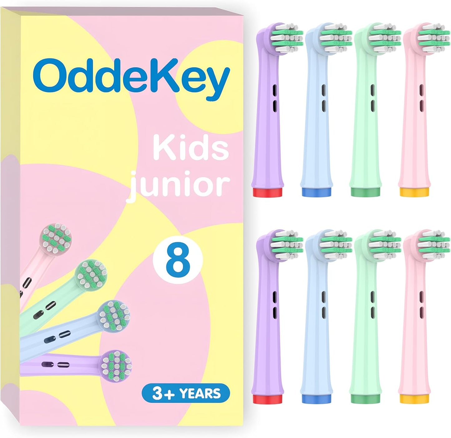 Kids Replacement Toothbrush Heads - Extra Soft for Gentle Care | Compatible with Braun Oral-B | 8 Count, Ages 3-12