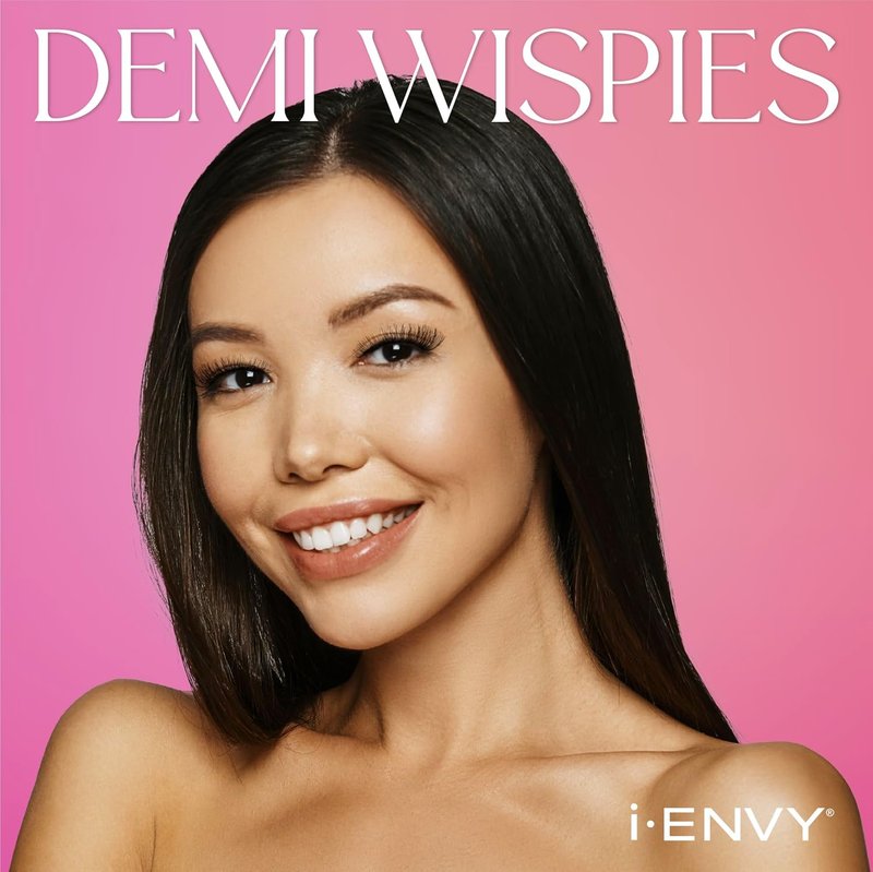 i•ENVY Demi Wispies False Lashes - 15 Pairs of Premium 100% Human Hair | Fluffy, Natural Look, Reusable