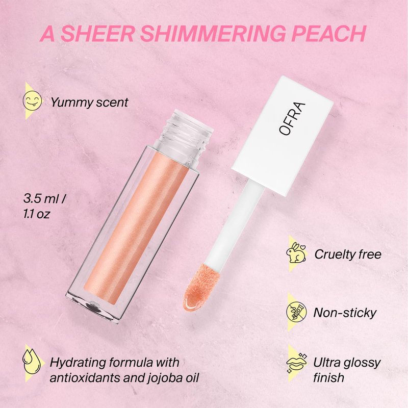 Ofra Lip Gloss - Myth | Non Sticky, Ultra-Glossy Lip Gloss | Long Lasting Formula for a Smooth, Hydrated Finish | 3.5ml/1.1oz